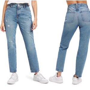 Good American Good Classic Distressed Straight Leg Jeans In Indigo046